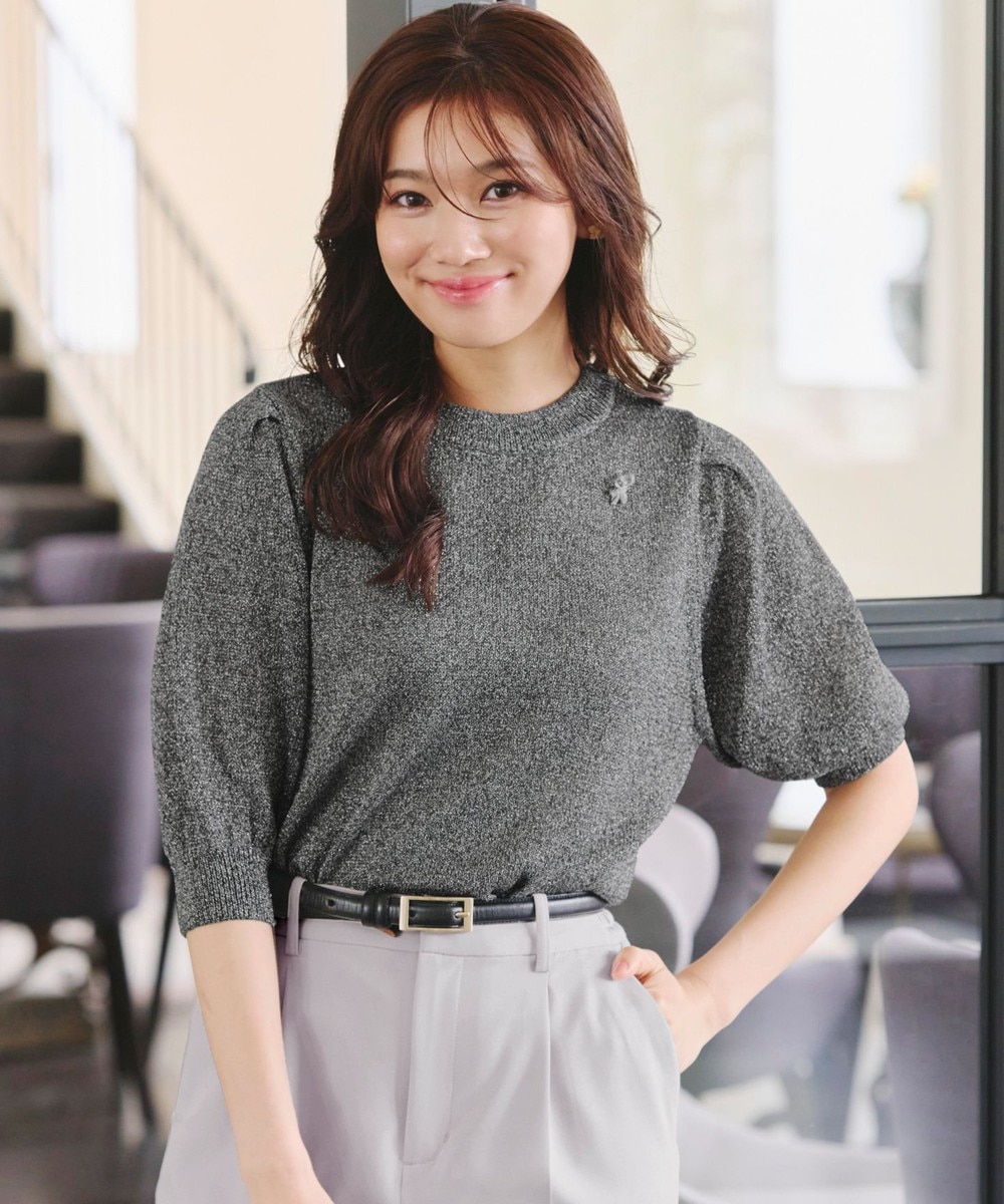 【洗える】ラメニットトップス