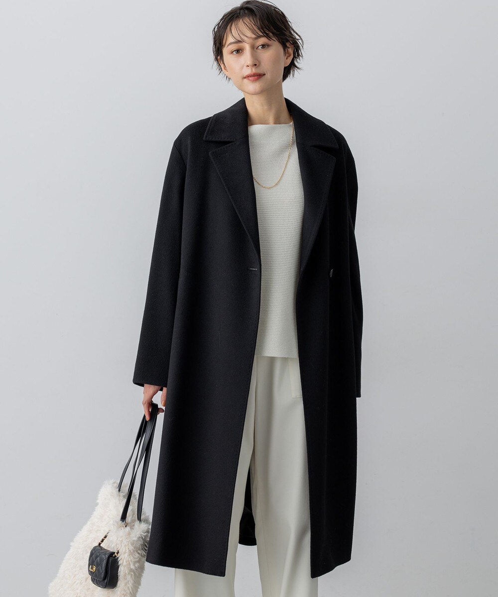 【オンワード】 23区 S（小さいサイズ）>ジャケット/アウター MTRカシミヤビーバー チェスター コート ブラック 30 レディース