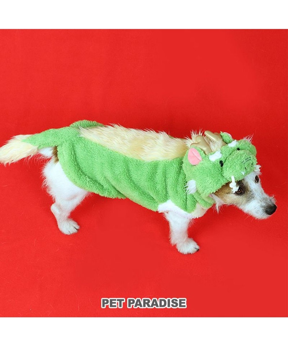 ＜オンワード＞PET PARADISE>ペットグッズ ペットパラダイス なりきりパーカー 辰 小型犬 黄緑 ＳＳ