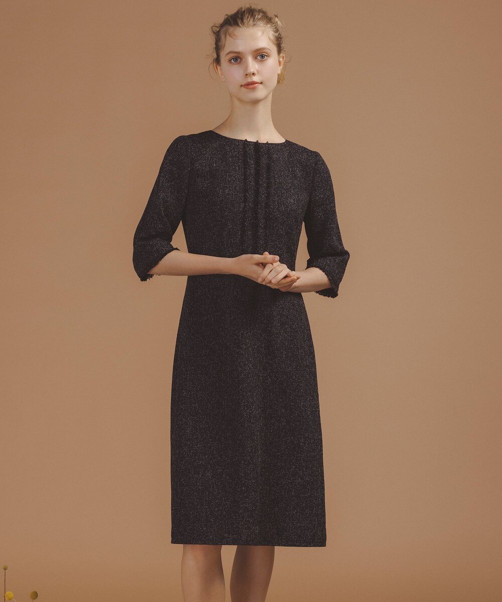 【オンワード】 TOCCA>ワンピース 【洗える・消臭】MIST TWEED ドレス ブラック 0 レディース
