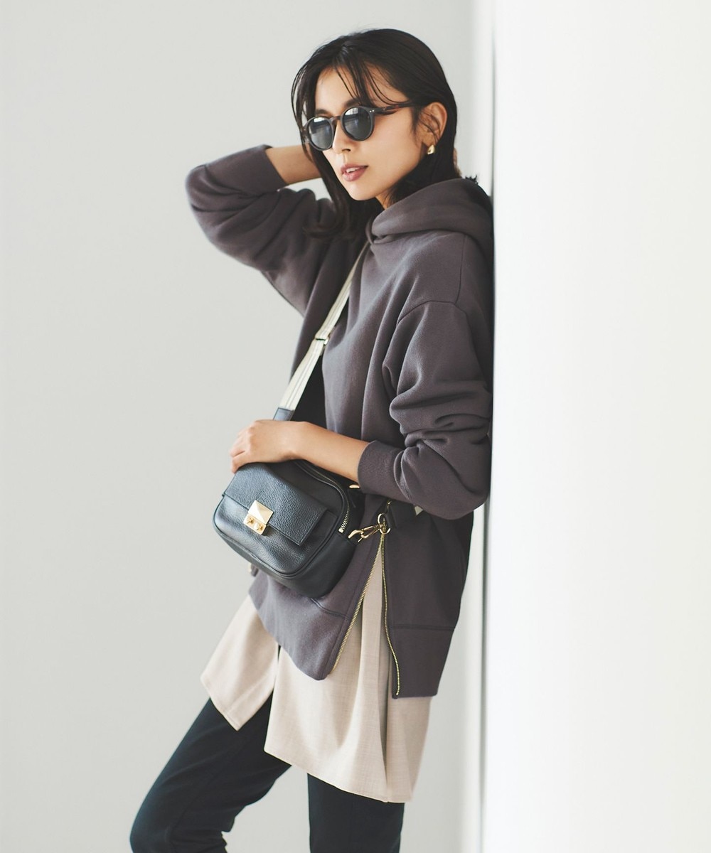 【オンワード】 自由区 L>トップス FLUFFY URAKE チュニック丈 パーカー ホワイト 44 レディース 【送料無料】