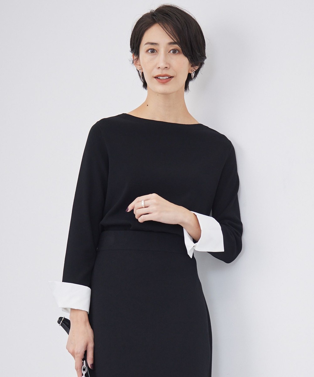 【オンワード】 ICB>トップス 【洗える】 クロスコンビ デザインニットプルオーバー ブラック S レディース 【オンワード】 ICB>トップス 【洗える】 クロスコンビ デザインニットプルオーバー ブラック S レディース