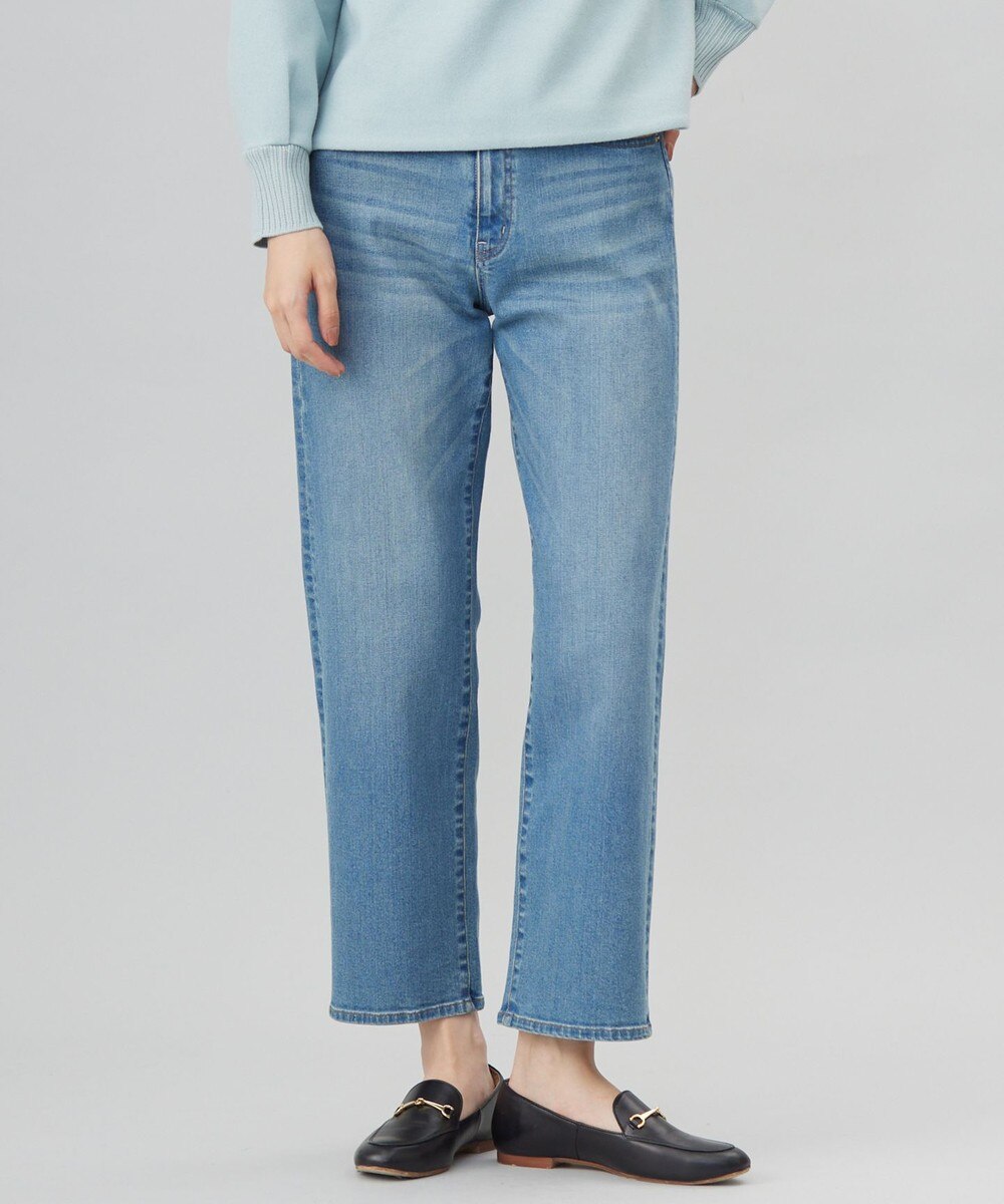 【オンワード】 J.PRESS LADIES S（小さいサイズ）>パンツ 【洗える】BASIC STRETCH DENIM ボーイフィット パンツ ダルブルー P3 レディース