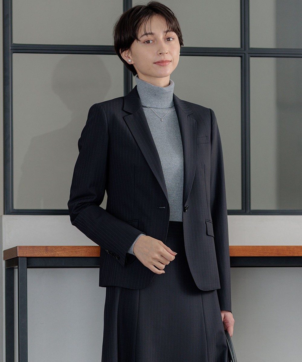 【オンワード】 23区>ジャケット/アウター 【セットアップ対応】ラフィーネウール 一つ釦 ジャケット ネイビー 42 レディース 【オンワード】 23区>ジャケット/アウター 【セットアップ対応】ラフィーネウール 一つ釦 ジャケット ネイビー 42 レディース