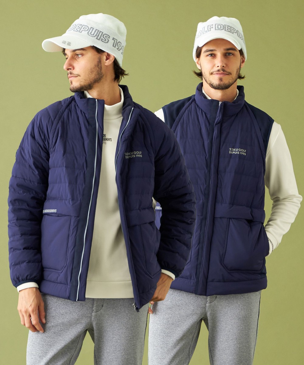 【オンワード】 23区GOLF>ジャケット/アウター 【MEN】【防風/撥水/ストレッチ】【袖取り外しで2WAY】キルティング ブルゾン ダルブルー L メンズ 【オンワード】 23区GOLF>ジャケット/アウター 【MEN】【防風/撥水/ストレッチ】【袖取り外しで2WAY】キルティング ブルゾン ダルブルー L メンズ