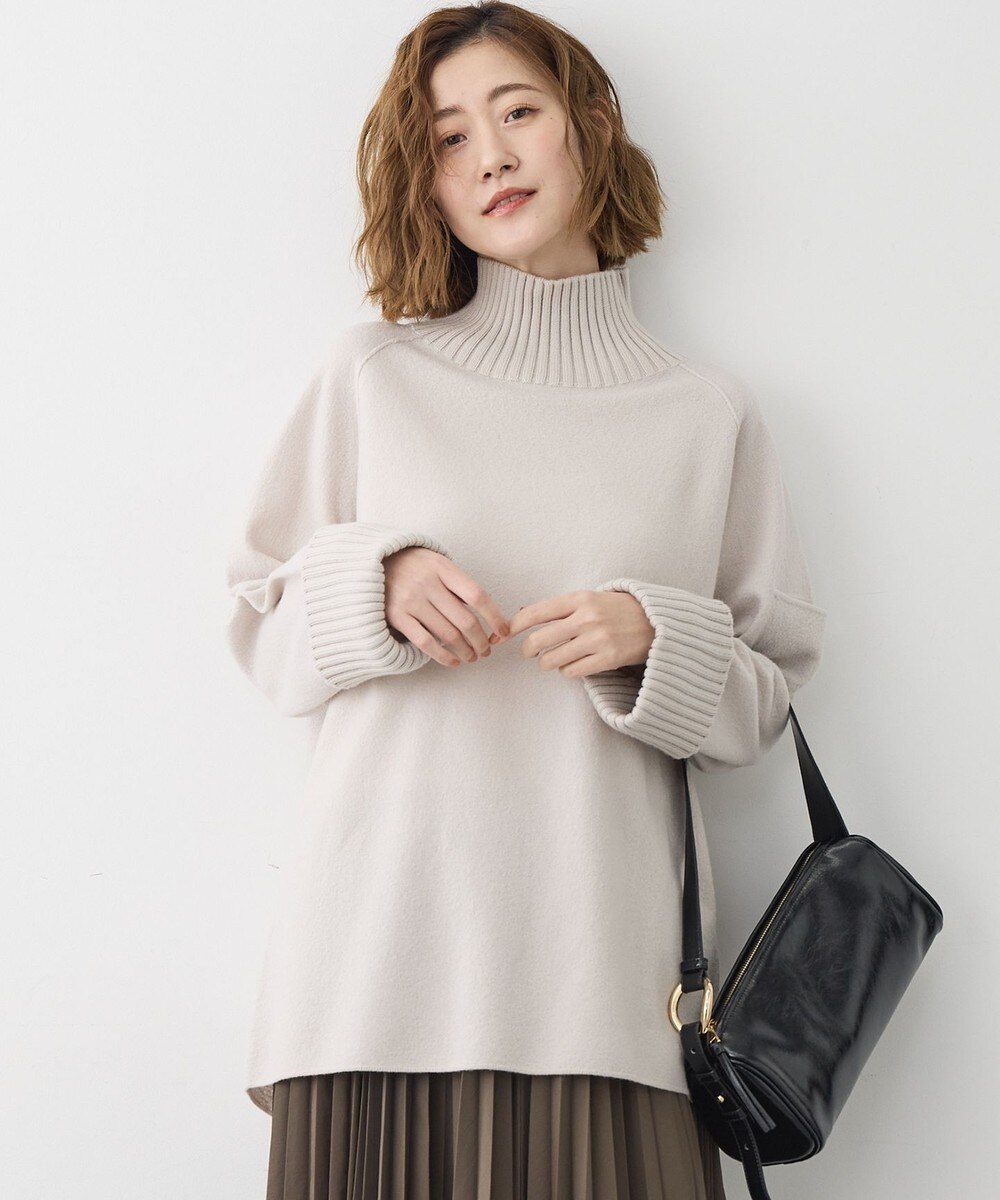 【オンワード】 23区 L（大きいサイズ）>トップス 【新色追加】ボイルドウールコンビニット チュニック ベージュ 46 レディース