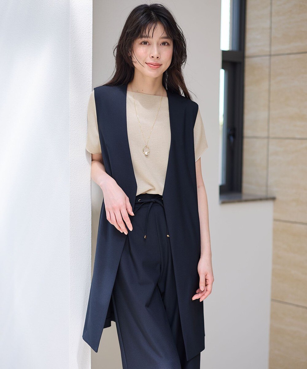 【オンワード】 ANY>トップス 【洗濯機可/ストレッチ/セットアップ可】イージィケアストレッチジレ ネイビー F レディース 【オンワード】 ANY>トップス 【洗濯機可/ストレッチ/セットアップ可】イージィケアストレッチジレ ネイビー F レディース