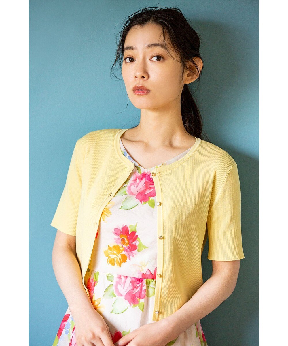 【オンワード】 TOCCA>トップス 【洗える!&機能付】ESTATE 半袖カーディガン ライトイエロー XS レディース 【送料無料】