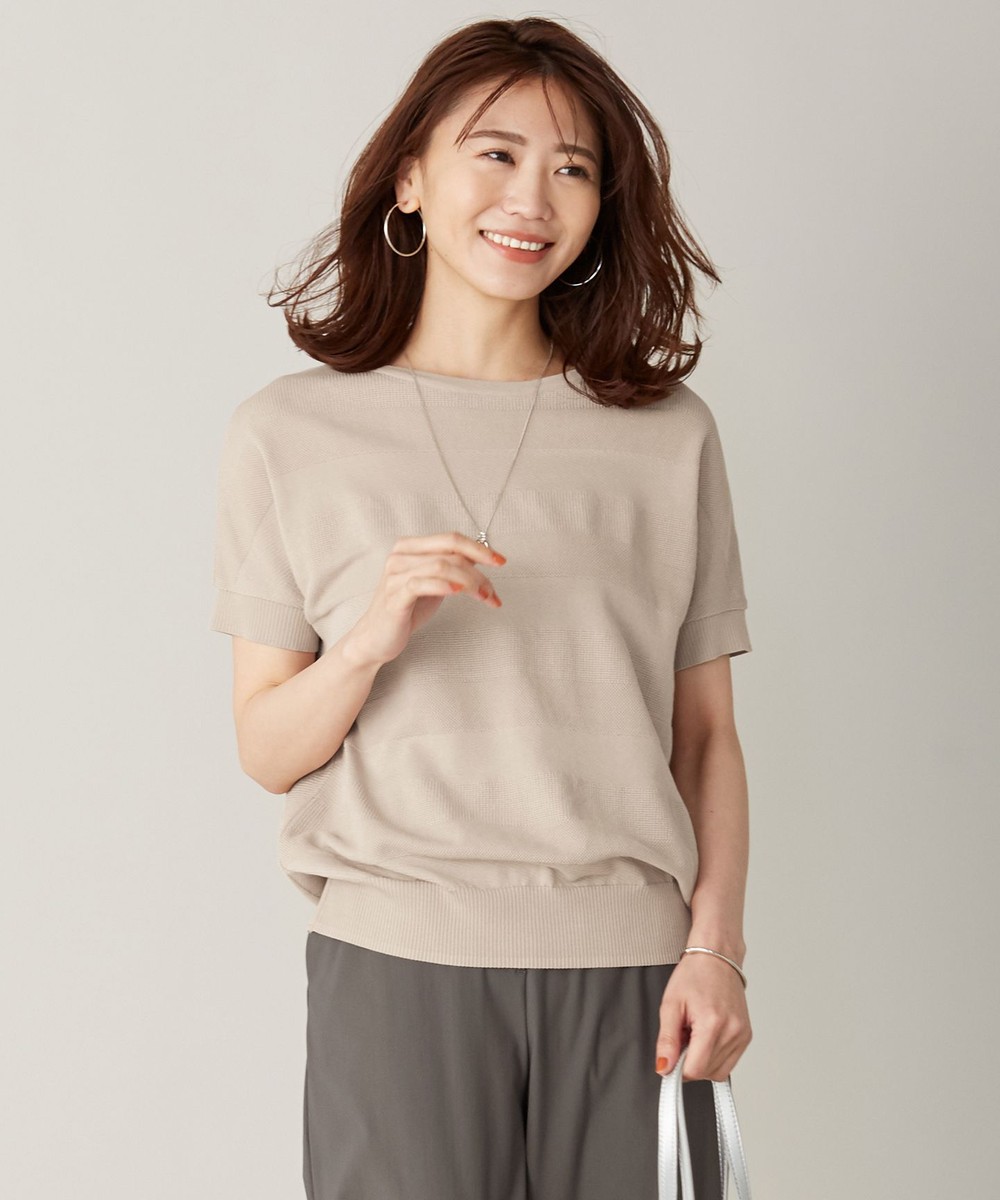 【オンワード】 J.PRESS LADIES>トップス ジャカードボーダー カットソー ピンク M レディース 【送料無料】