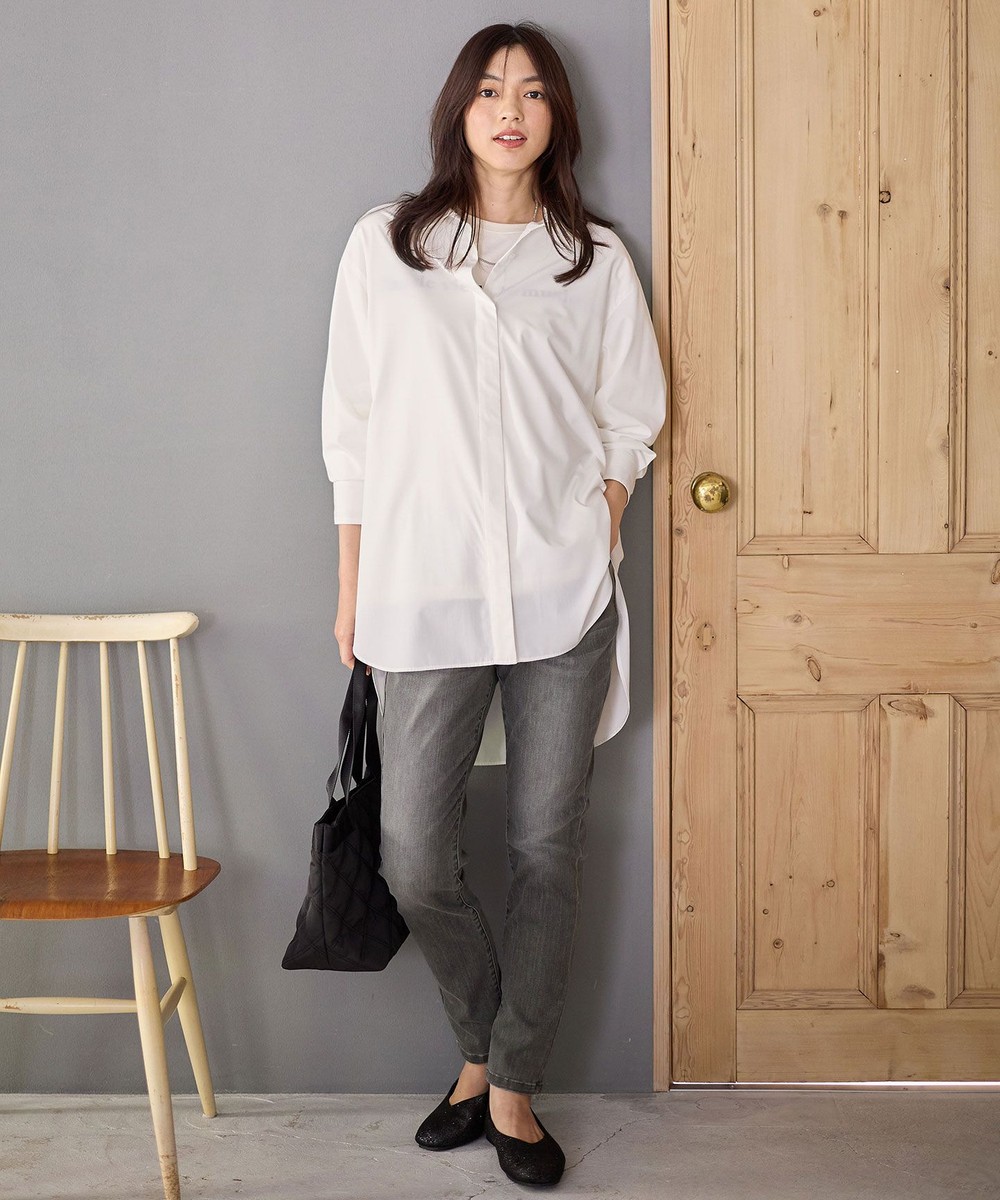 【オンワード】 ANY>パンツ 【洗濯機可/ウエストゴム/ストレッチ】ウルトライージーデニムパンツ グレー 2 レディース 【オンワード】 ANY>パンツ 【洗濯機可/ウエストゴム/ストレッチ】ウルトライージーデニムパンツ グレー 2 レディース