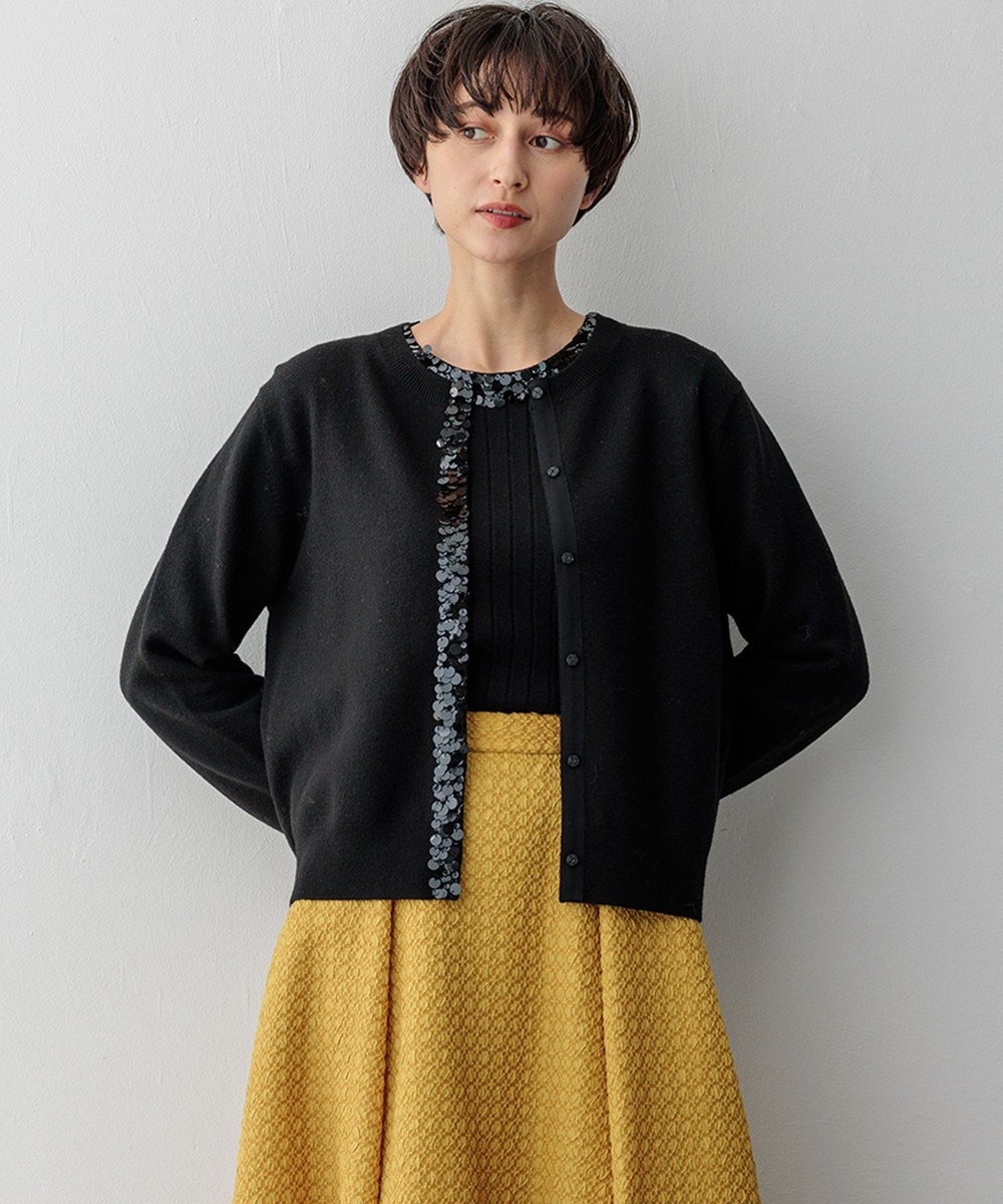 【オンワード】 23区 S(小さいサイズ)>トップス スパンコールニット カーディガン ブラック 32 レディース 【オンワード】 23区 S(小さいサイズ)>トップス スパンコールニット カーディガン ブラック 32 レディース