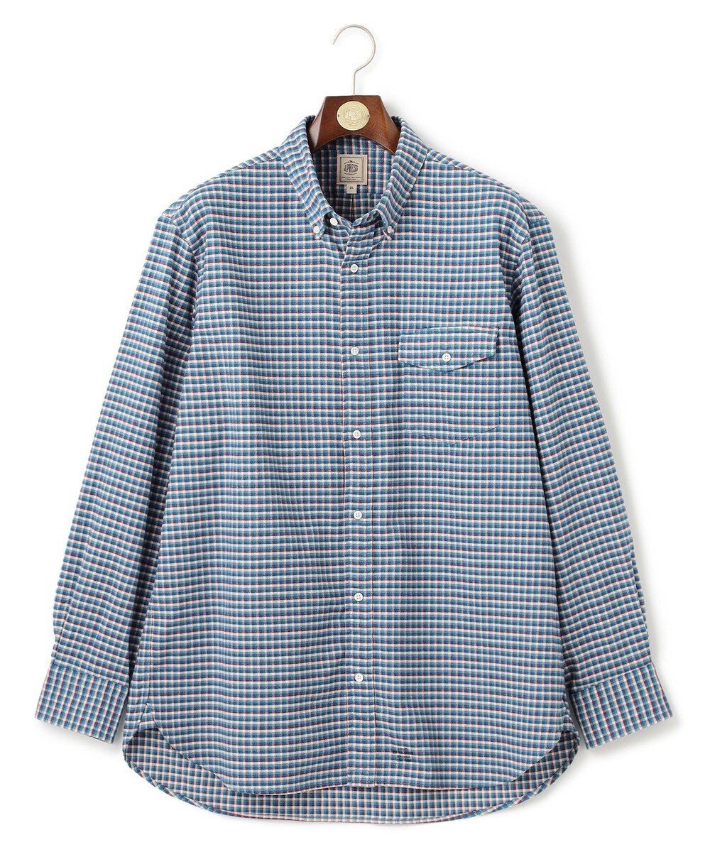 【オンワード】 J.PRESS MEN>トップス 【KING SIZE】ストレッチ コットンネルシャツ ブルー 5L メンズ