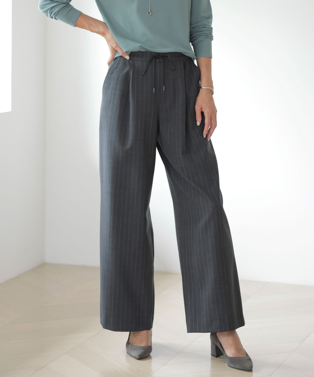 【オンワード】 J.PRESS LADIES>パンツ 【洗える】サイロウォッシャブル2wayストライプ ワイド パンツ チャコールストライプ 7 レディース 【オンワード】 J.PRESS LADIES>パンツ 【洗える】サイロウォッシャブル2wayストライプ ワイド パンツ チャコールストライプ 7 レディース