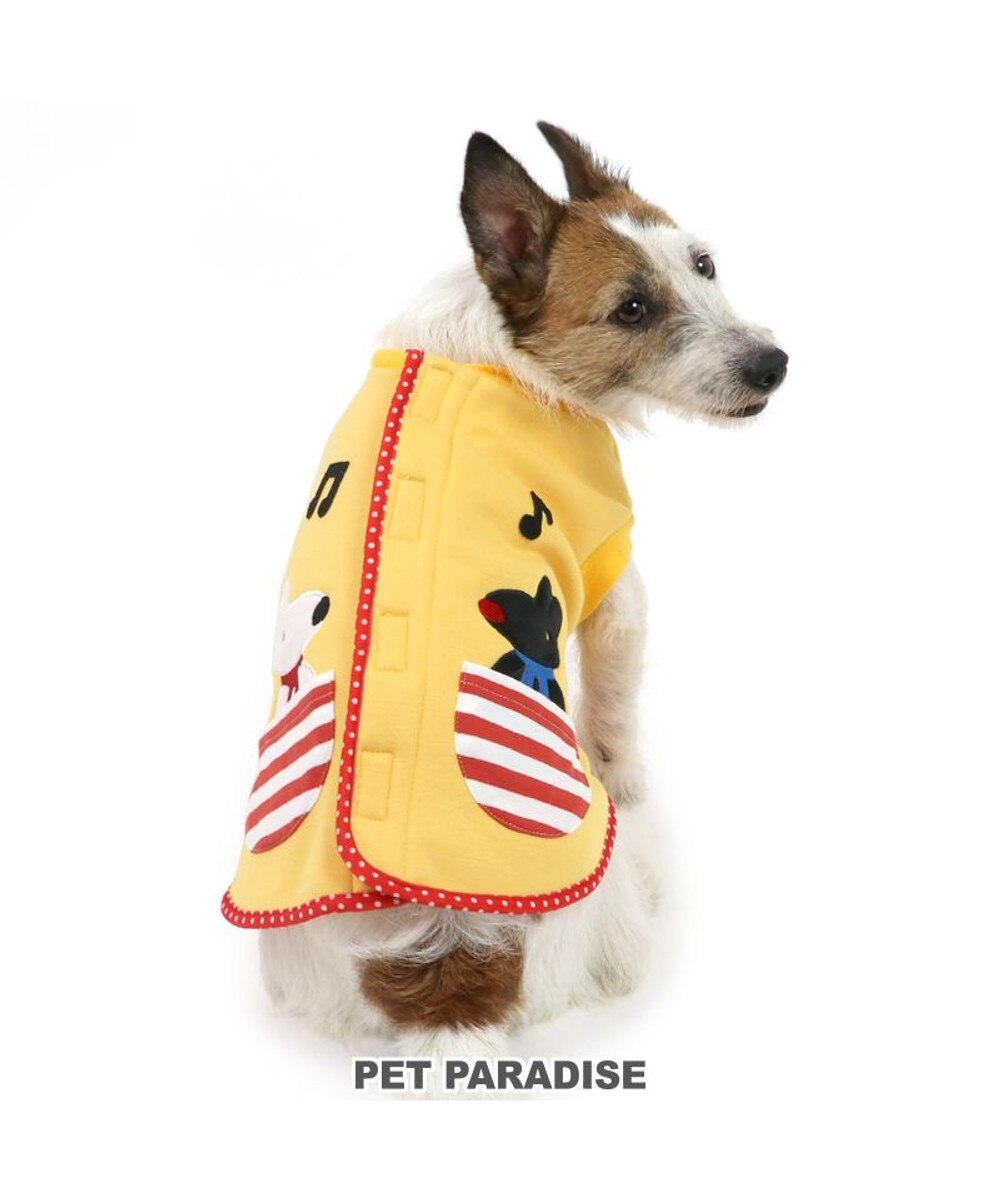 ＜オンワード＞PET PARADISE>ペットグッズ リサとガスパール 背中開きベスト 音符 小型犬 黄 ＳＳ