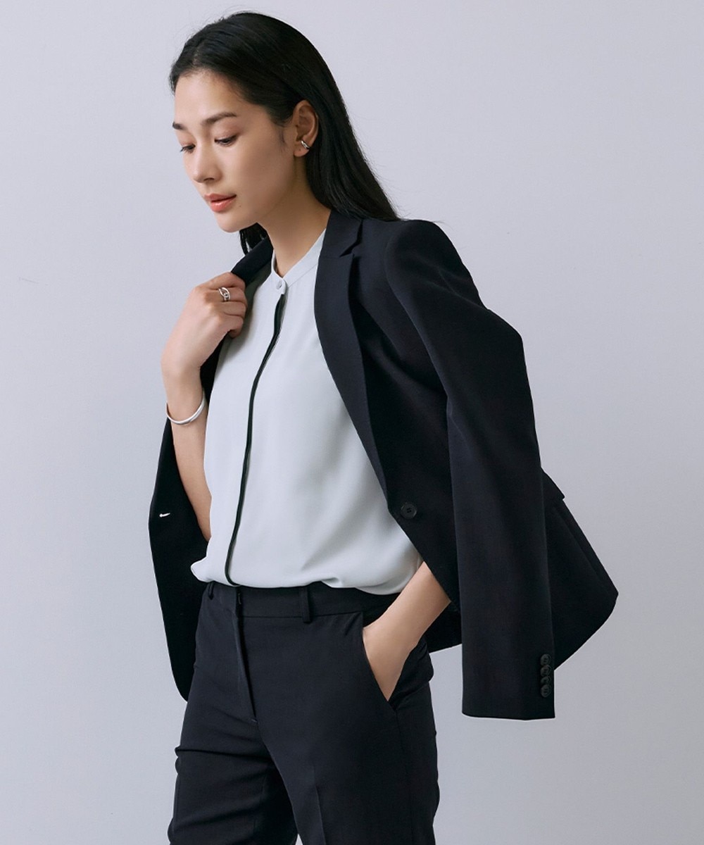 【オンワード】 ICB>ジャケット/アウター 【接触冷感・防シワ・速乾・洗える】レーヨンライクトロ テーラードジャケット ネイビー 4 レディース 【オンワード】 ICB>ジャケット/アウター 【接触冷感・防シワ・速乾・洗える】レーヨンライクトロ テーラードジャケット ネイビー 4 レディース