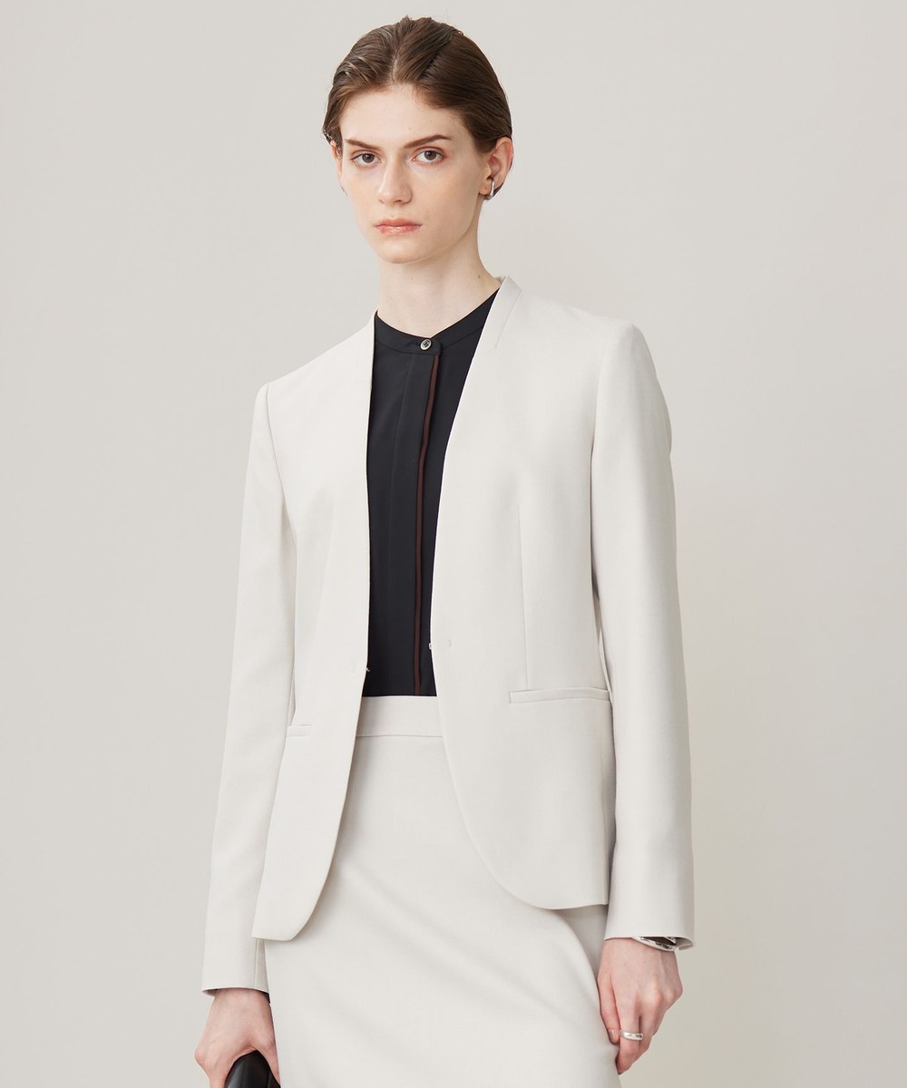 【オンワード】 ICB L(大きいサイズ)>ジャケット/アウター 【洗える】プロヴィスウールツイル ノーカラージャケット トープ 44 レディース 【オンワード】 ICB L(大きいサイズ)>ジャケット/アウター 【洗える】プロヴィスウールツイル ノーカラージャケット トープ 44 レディース