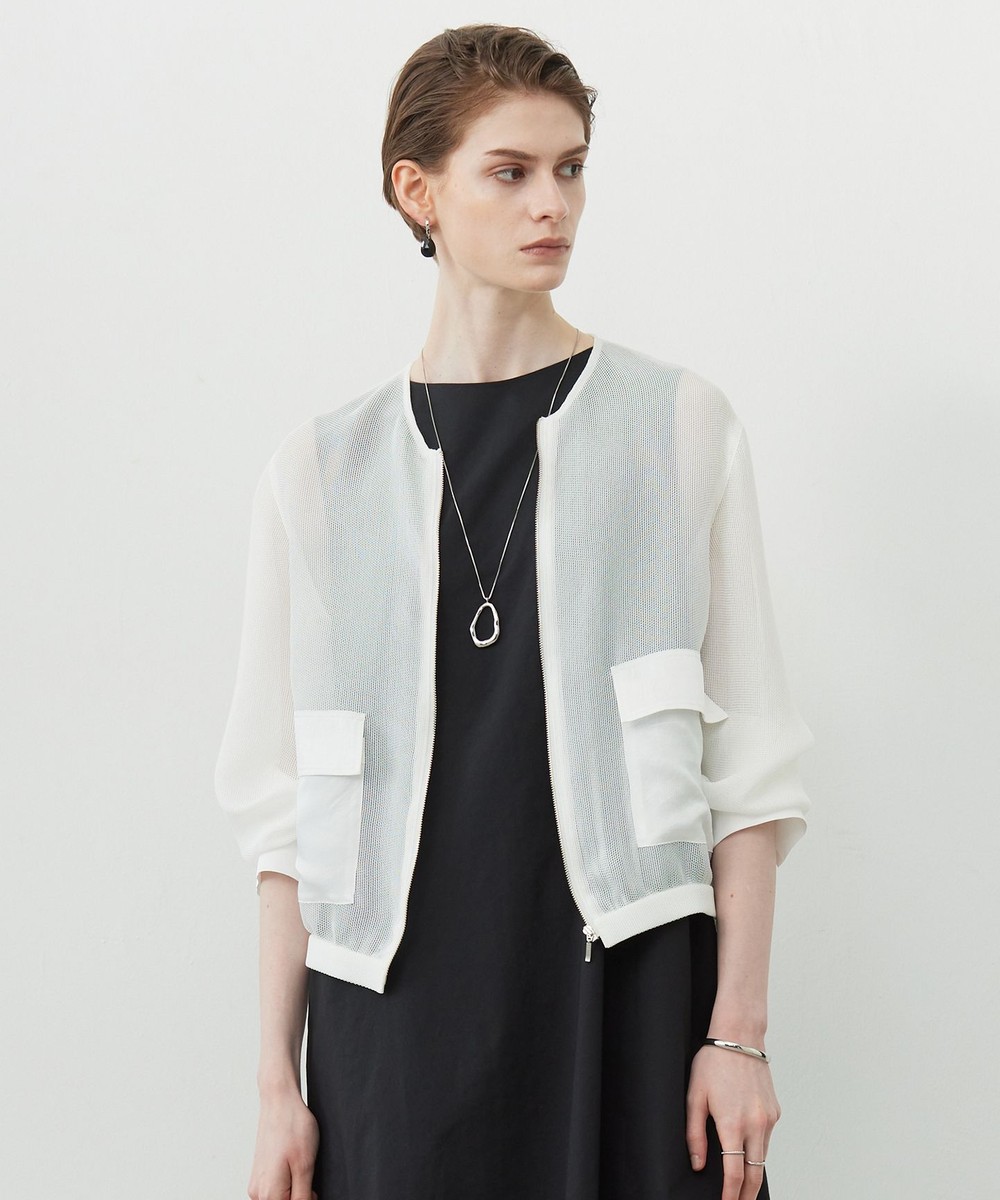 【オンワード】 ICB>ジャケット/アウター 【洗える】Ta/Peメッシュ ブルゾン オフホワイト 6 レディース 【オンワード】 ICB>ジャケット/アウター 【洗える】Ta/Peメッシュ ブルゾン オフホワイト 6 レディース