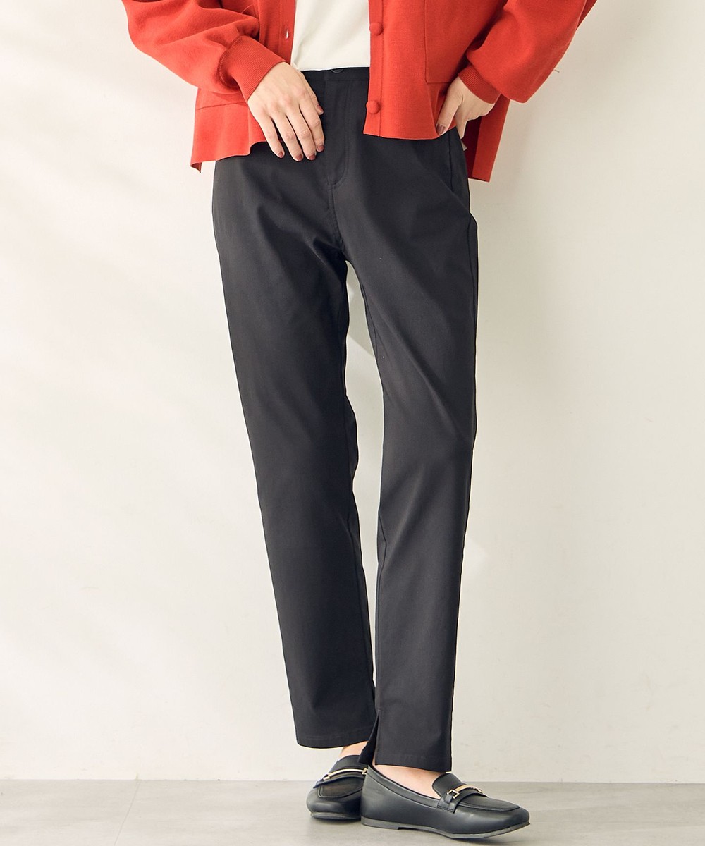 【オンワード】 ANY>パンツ 【ストレッチ/洗濯機可/ウエストゴム/UVカット】7days裏起毛テーパードパンツ ブラック S レディース 【オンワード】 ANY>パンツ 【ストレッチ/洗濯機可/ウエストゴム/UVカット】7days裏起毛テーパードパンツ ブラック S レディース