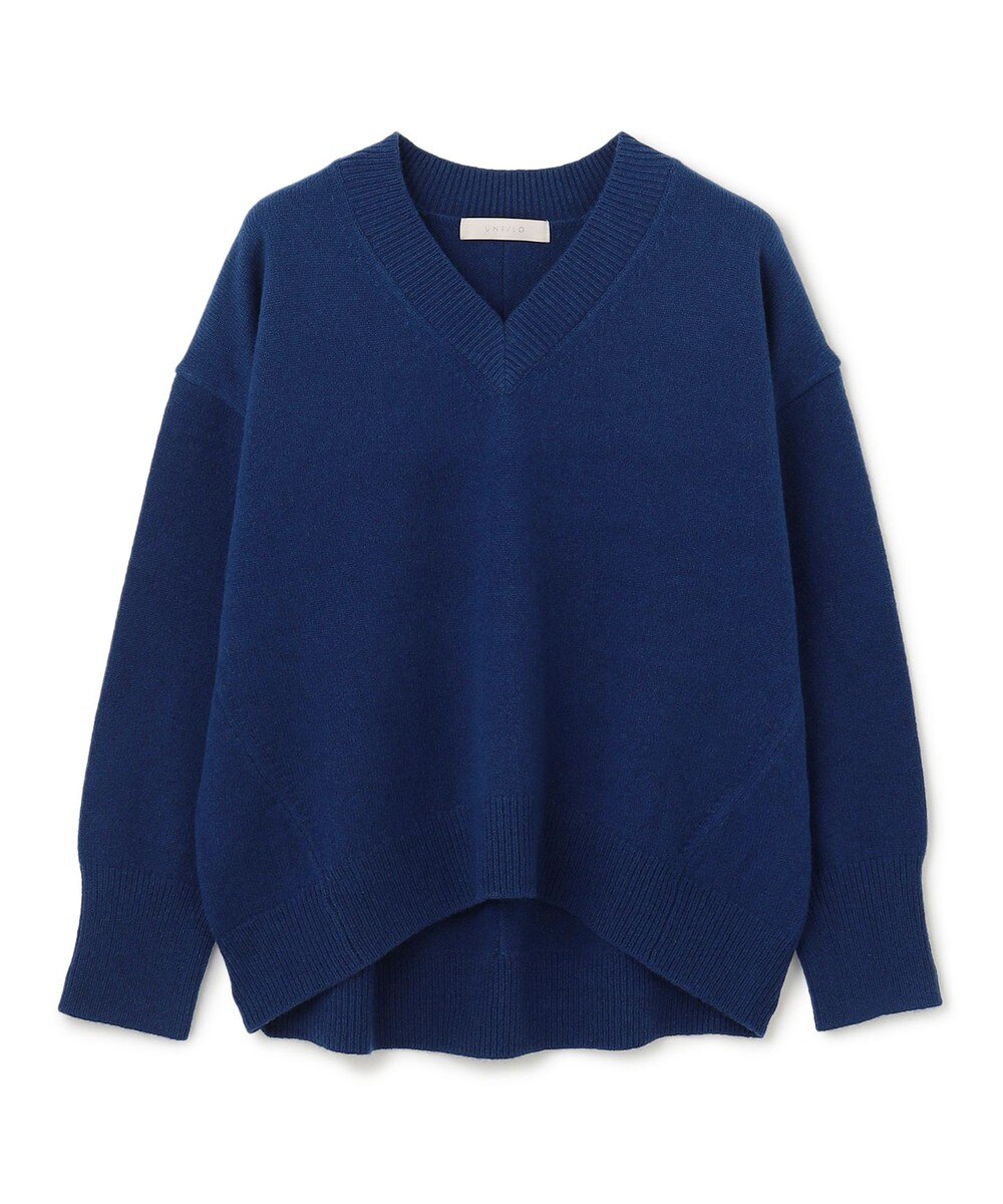 【洗える】ウールカシミヤ Vネックニット