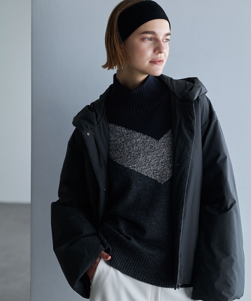 【オンワード】 ICB>ジャケット/アウター 【WEB限定カラーあり・撥水加工】ADSダウン フーデットミドル丈コート チャコールグレー 6 レディース