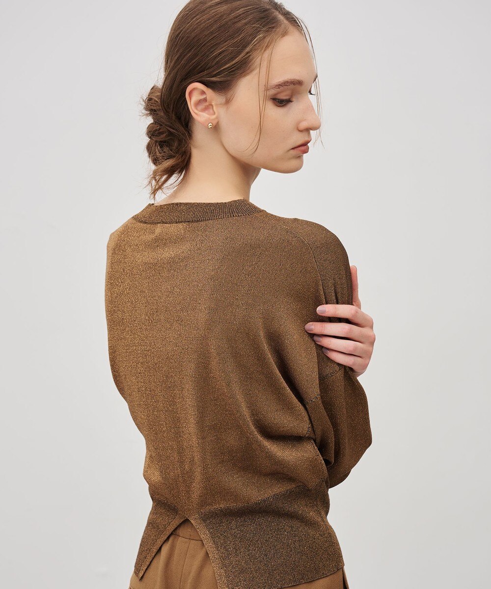 【オンワード】 uncrave>トップス 【手洗い可】ラメニット プルオーバー ブロンズ F レディース