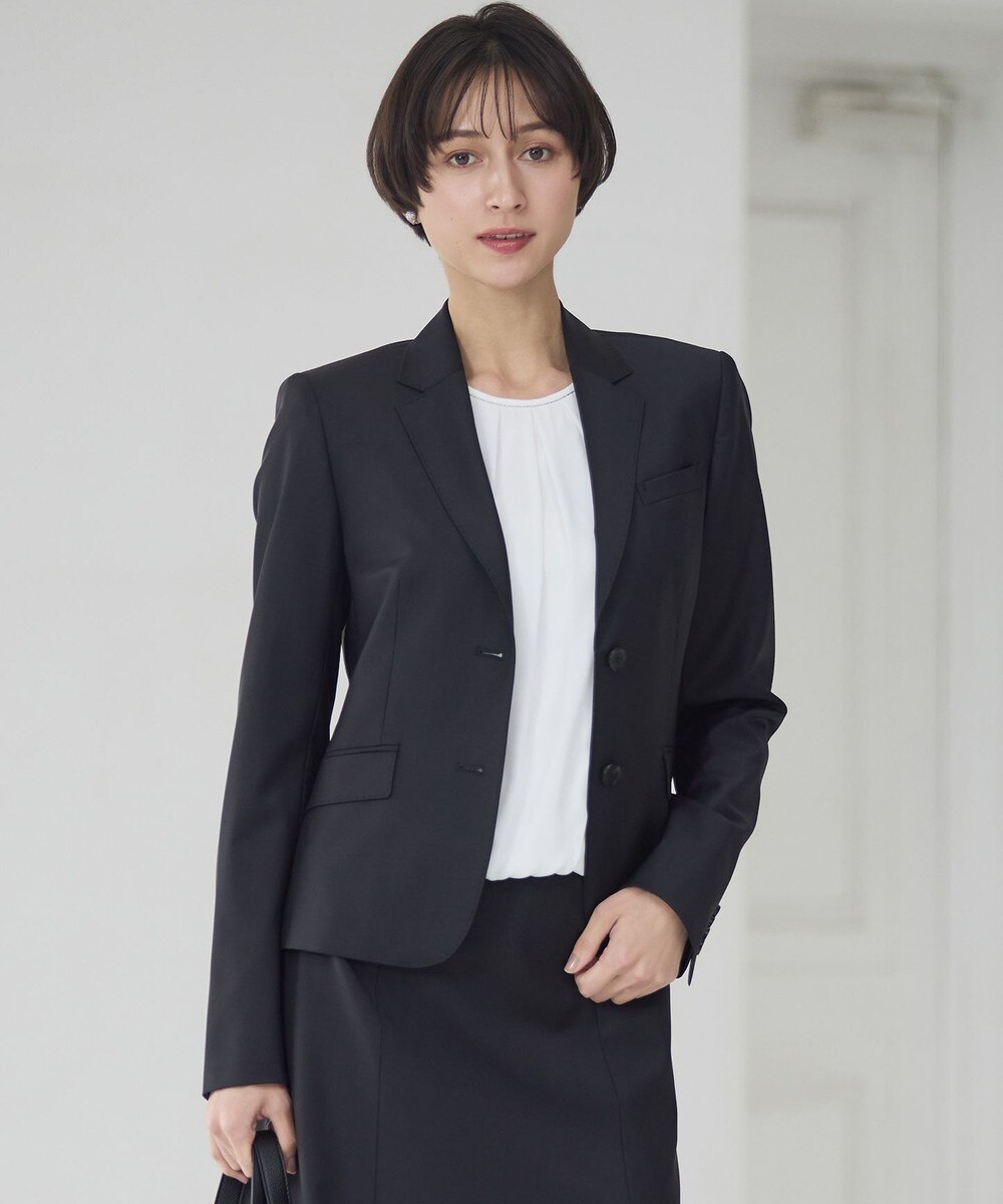 【オンワード】 23区>ジャケット/アウター 【先行予約/セットアップ対応】ファインネスウール 二つ釦 ジャケット ブラック 42 レディース