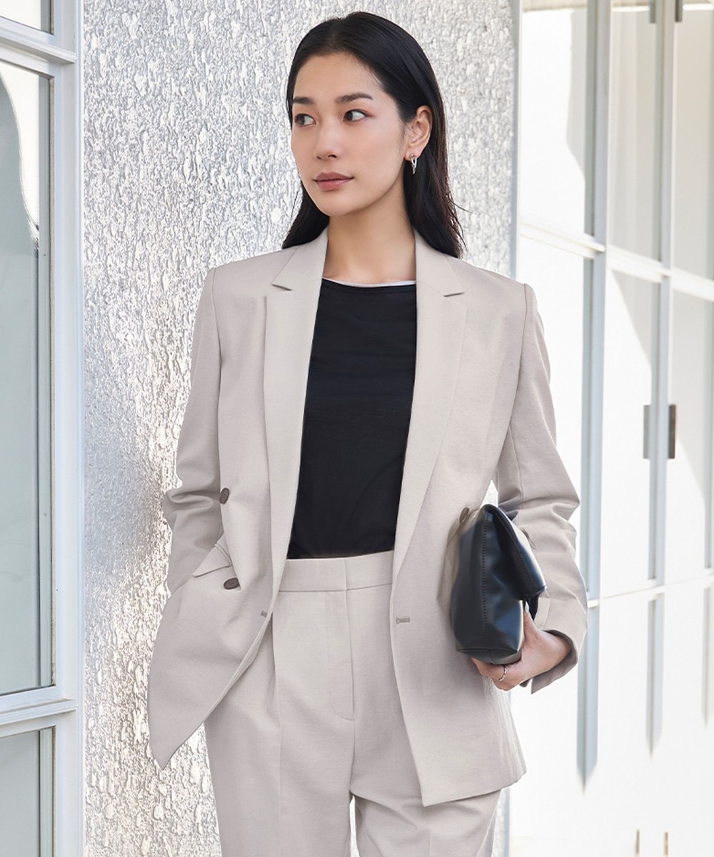 【オンワード】 ICB>ジャケット/アウター 【CLASSY.5月号掲載・接触冷感・UVケア・撥水・洗える】LooseWeave ダブルブレストジャケット トープ 6 レディース 【オンワード】 ICB>ジャケット/アウター 【CLASSY.5月号掲載・接触冷感・UVケア・撥水・洗える】LooseWeave ダブルブレストジャケット トープ 6 レディース