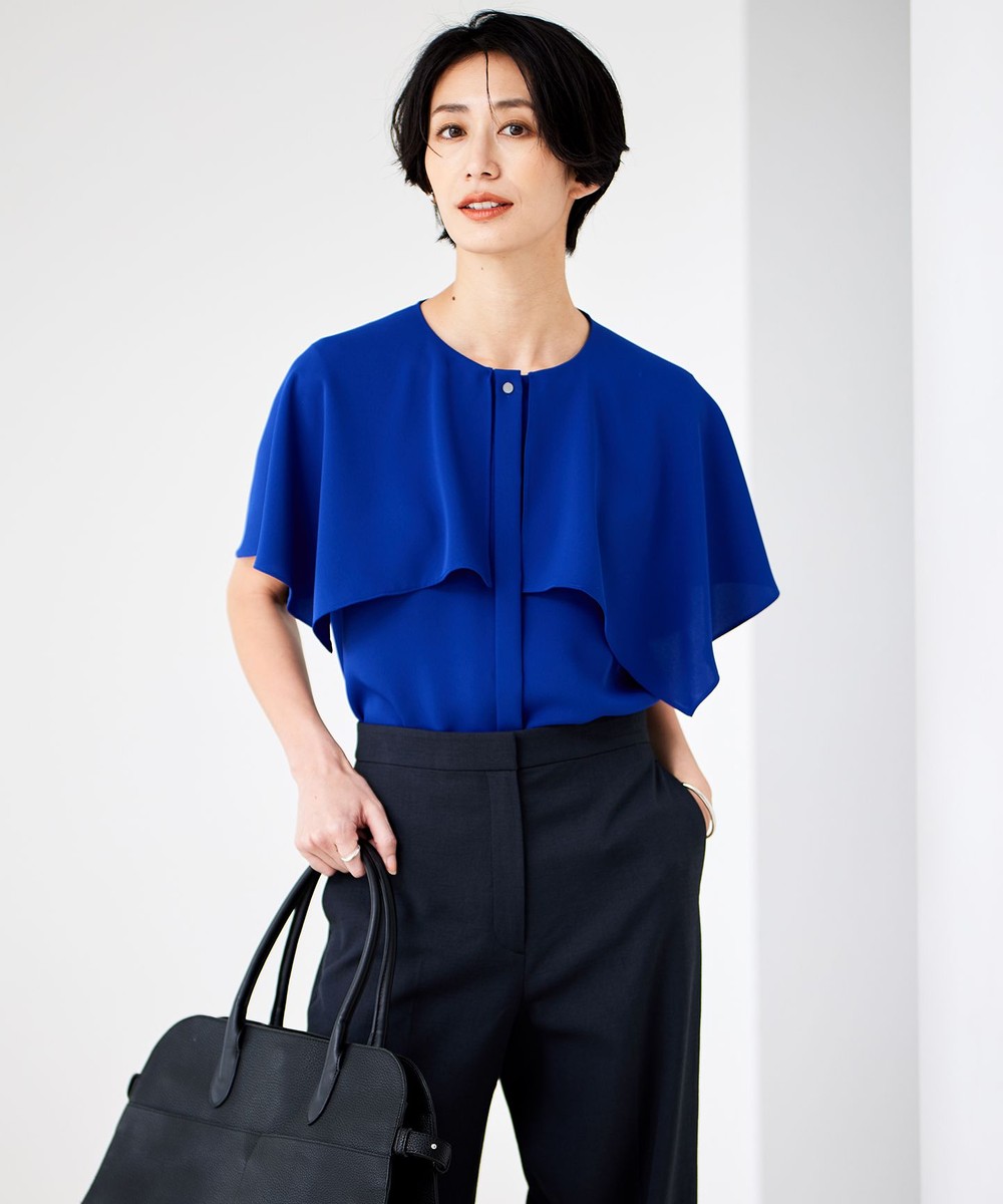 【オンワード】 ICB>トップス 【UVカット・接触冷感・防シワ・洗える】エステルダブルクロス ハンカチーフスリーブブラウス ロイヤルブルー 4 レディース 【オンワード】 ICB>トップス 【UVカット・接触冷感・防シワ・洗える】エステルダブルクロス ハンカチーフスリーブブラウス ロイヤルブルー 4 レディース