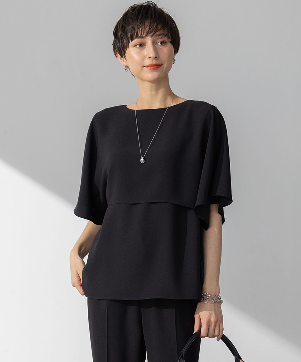 【オンワード】 23区>トップス 【吸水速乾/UVカット/接触冷感】ストレッチジョーゼット ケープデザイン カットソー ブラック 38 レディース 【オンワード】 23区>トップス 【吸水速乾/UVカット/接触冷感】ストレッチジョーゼット ケープデザイン カットソー ブラック 38 レディース