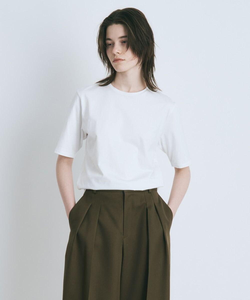 【オンワード】 ATON>トップス SUVIN 60/2 パーフェクトショートTシャツ BLACK 01 レディース 【送料無料】