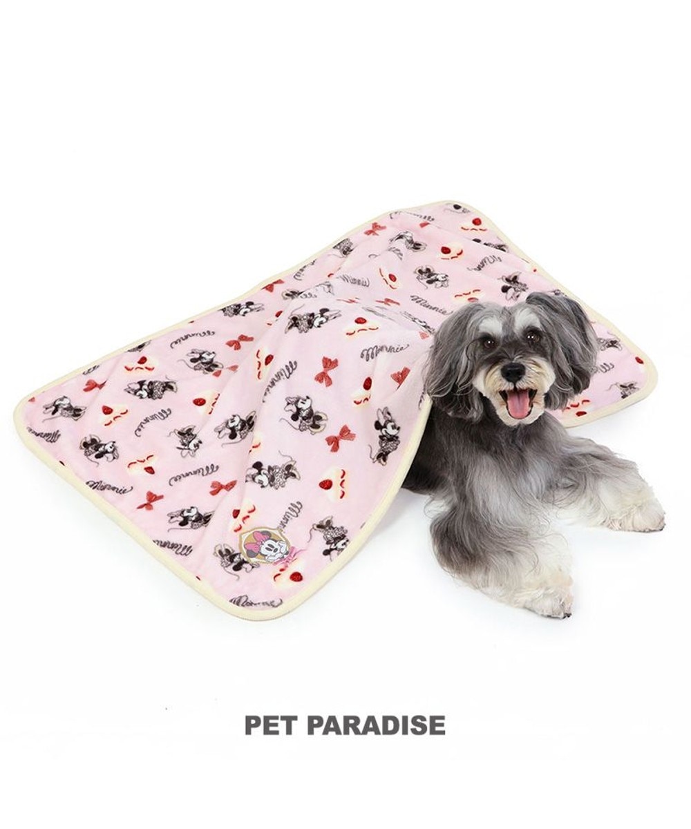 PET PARADISE>ペットグッズ ディズニー ミニー ケーキ ブランケット 90×60cm ピンク 0