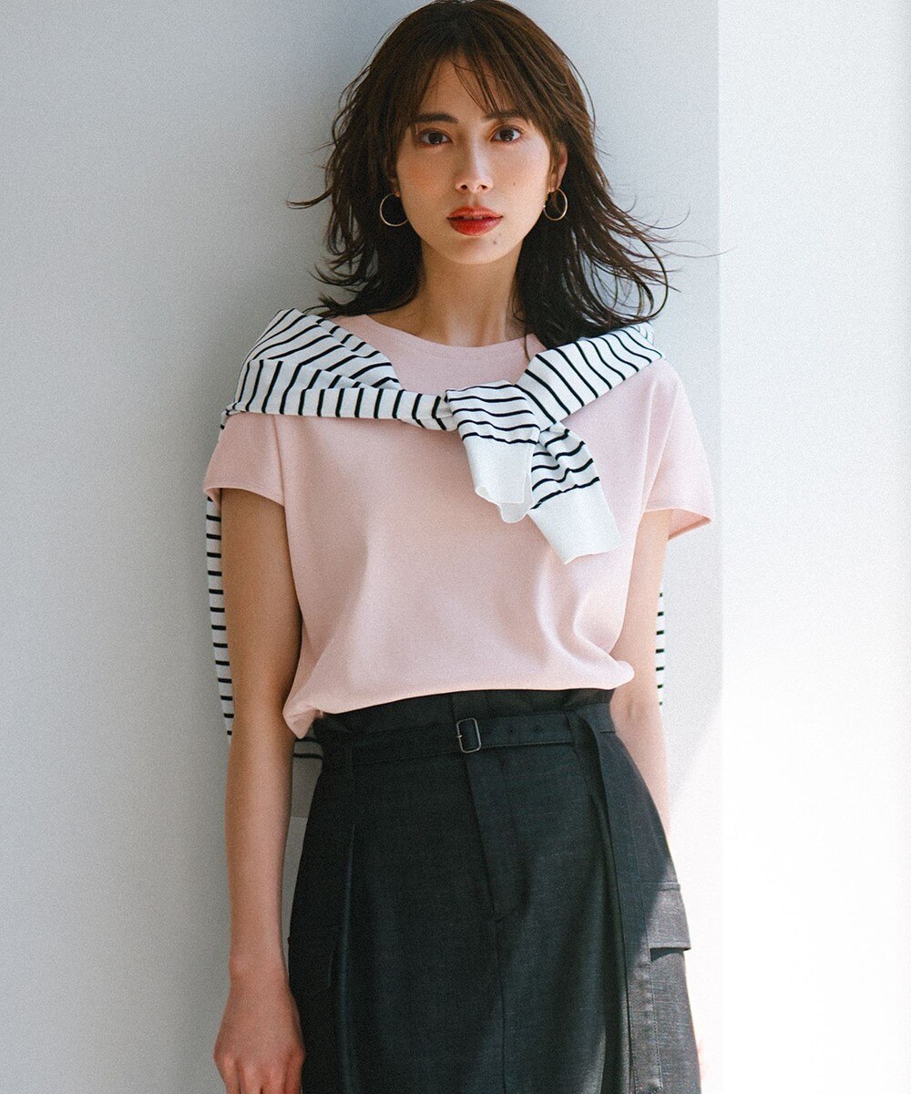 【オンワード】 23区 L（大きいサイズ）>トップス 【接触冷感/洗える】フレンチスリーブ IT TEE [WEB限定]ダスティピンク 46 レディース