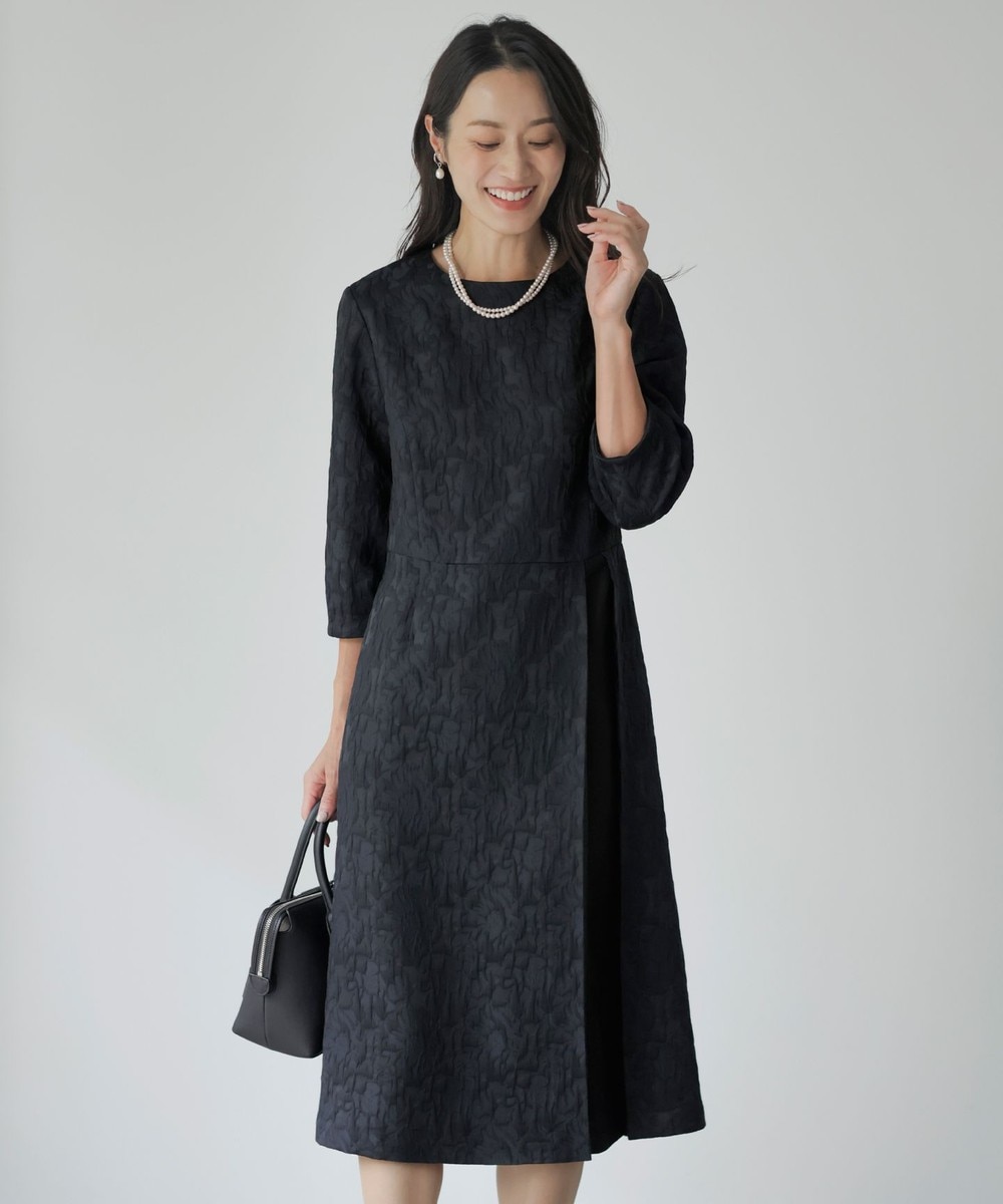【オンワード】 J.PRESS LADIES S(小さいサイズ)>ワンピース SIMMOD ジャカード ワンピース ダークネイビー(フラワー柄) P3 レディース 【オンワード】 J.PRESS LADIES S(小さいサイズ)>ワンピース SIMMOD ジャカード ワンピース ダークネイビー(フラワー柄) P3 レディース