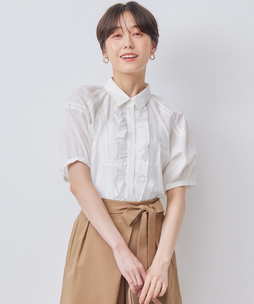 【オンワード】 組曲>トップス 【WEB限定】ナチュラルローン フリルブラウス アイボリー 3 レディース 【オンワード】 組曲>トップス 【WEB限定】ナチュラルローン フリルブラウス アイボリー 3 レディース