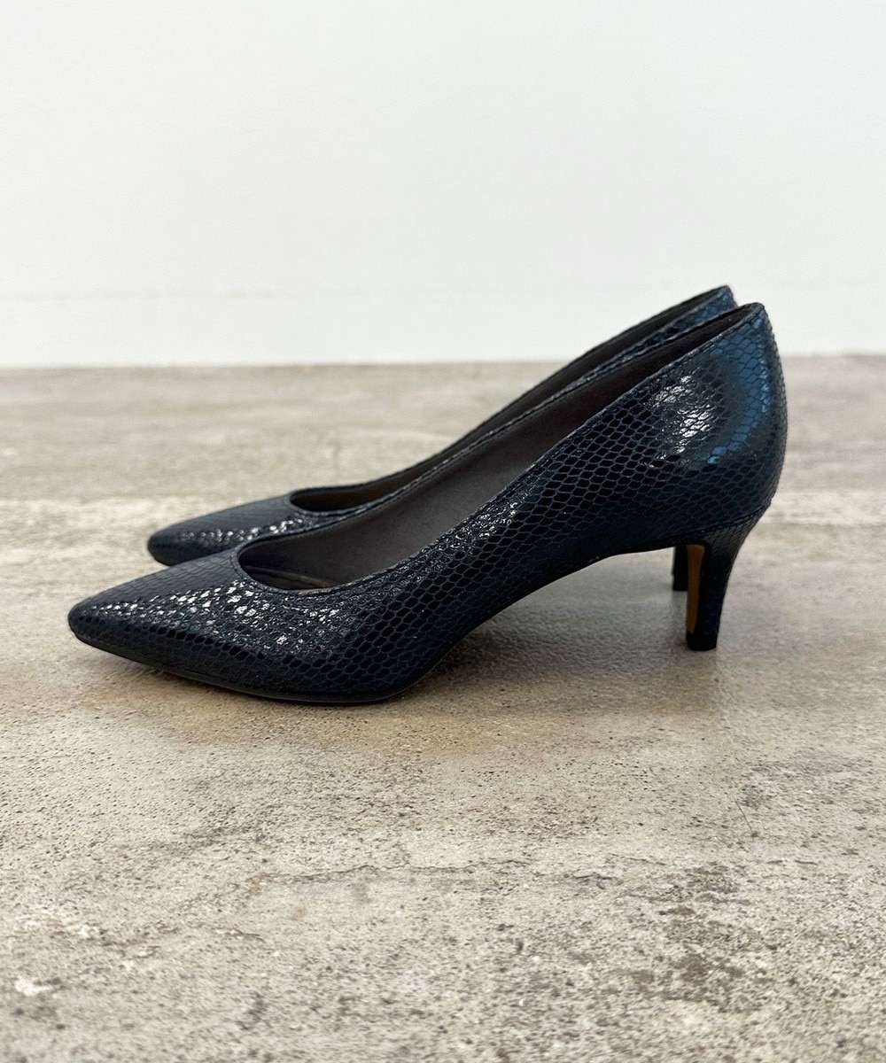 ＜オンワード＞KASHIYAMA Women's shoes>シューズ 【受注生産】リザードプリントパンプス(5.5cm) ネイビー 24.0cm レディース
