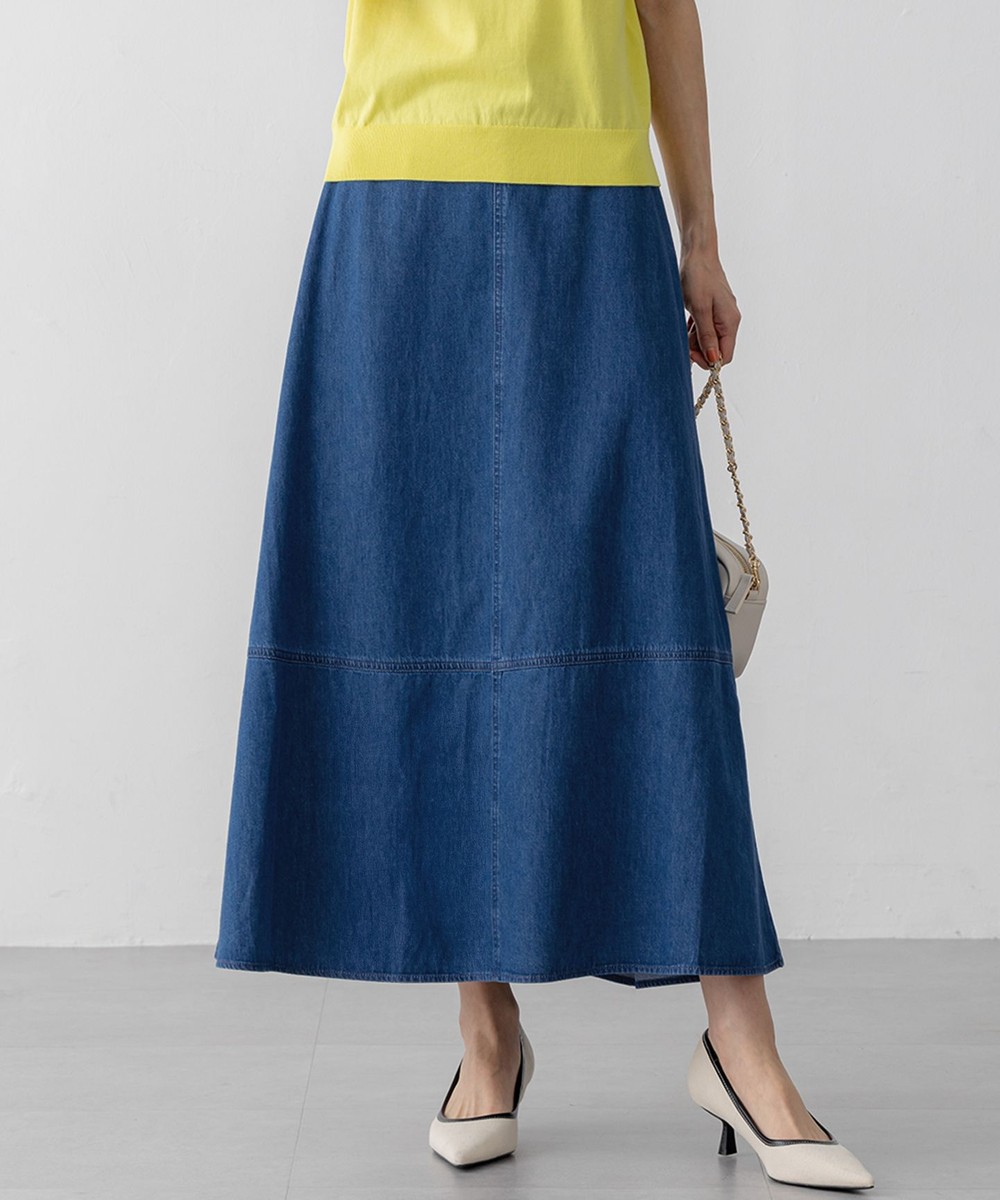 【オンワード】 23区 L(大きいサイズ)>スカート 【洗える】ライトダンガリー フレア スカート インディゴ 48 レディース 【オンワード】 23区 L(大きいサイズ)>スカート 【洗える】ライトダンガリー フレア スカート インディゴ 48 レディース