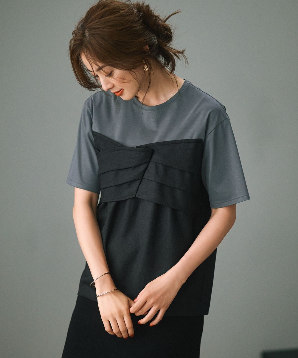 【オンワード】 23区>トップス 【WEB限定カラーあり/洗える】スムースデザイン コンビ カットソー グレー 38 レディース 【オンワード】 23区>トップス 【WEB限定カラーあり/洗える】スムースデザイン コンビ カットソー グレー 38 レディース