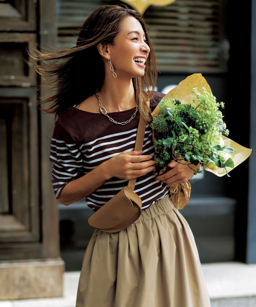 【オンワード】 UNFILO>トップス 【稲沢朋子さん着用】接触冷感 オーガニックコットンTシャツ グレー 40 レディース 【送料無料】