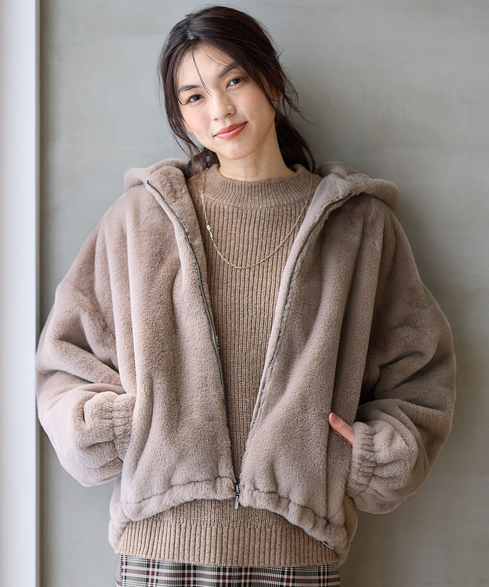 【オンワード】 ANY L>ジャケット/アウター 【手洗い可】ファーブルゾン グレージュ 4 レディース 【オンワード】 ANY L>ジャケット/アウター 【手洗い可】ファーブルゾン グレージュ 4 レディース