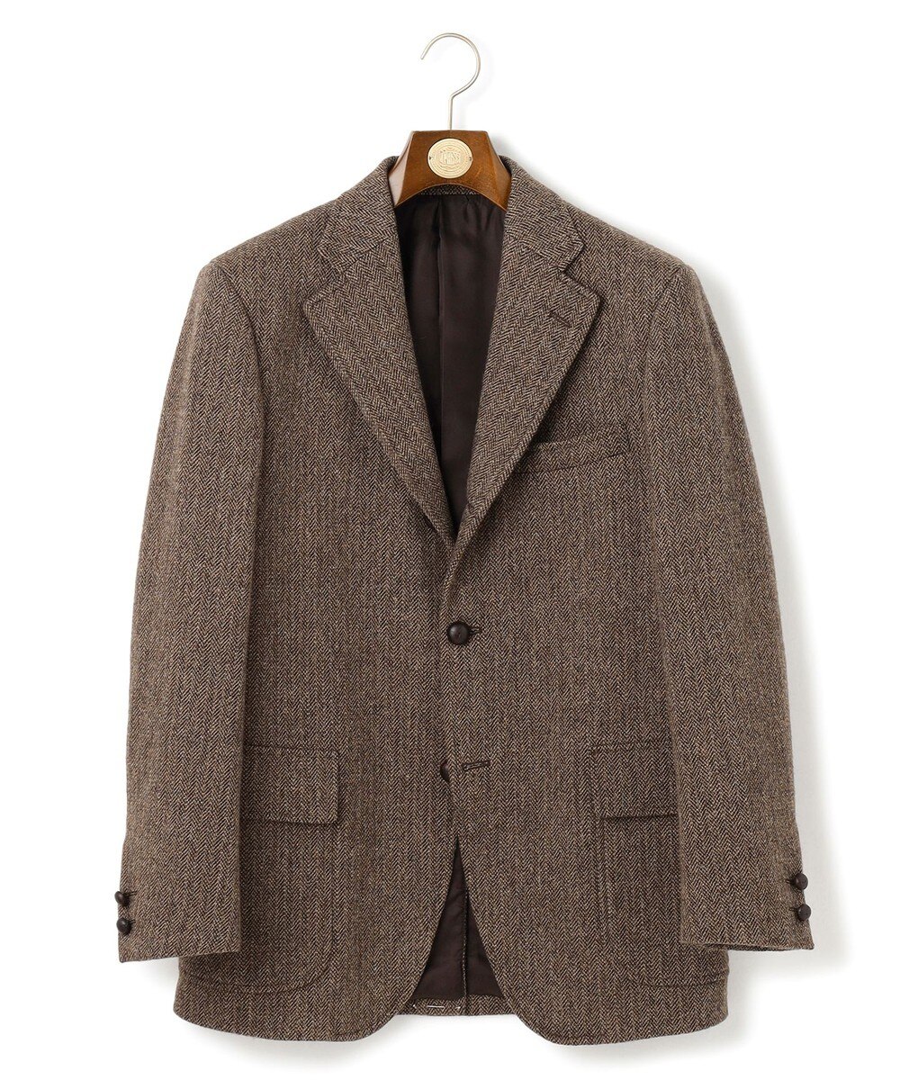 【オンワード】 J.PRESS MEN>ジャケット/アウター 【定番】LOVAT LAVEROCK TWEED ヘリンボンツイードジャケット ブラウン AB8 メンズ