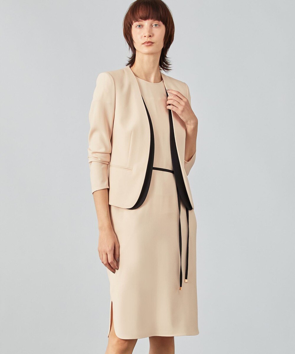 【オンワード】 BEIGE,>ワンピース CINDY / ノーカラーワンピース Nude×Black 0 レディース 【送料無料】