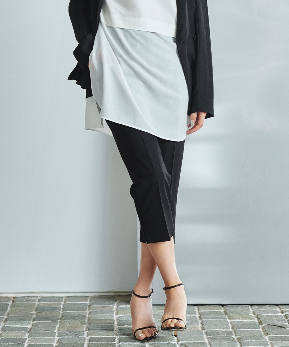 【オンワード】 ICB>パンツ 【洗える】トリアセドライストレッチ クロップドパンツ ブラック 0 レディース 【オンワード】 ICB>パンツ 【洗える】トリアセドライストレッチ クロップドパンツ ブラック 0 レディース