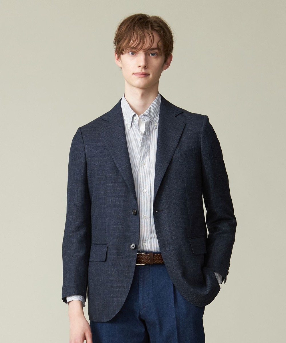 【オンワード】 J.PRESS MEN>ジャケット/アウター 【NEW STAGE】フレーキーシルクリネン ジャケット ネイビー BM メンズ 【オンワード】 J.PRESS MEN>ジャケット/アウター 【NEW STAGE】フレーキーシルクリネン ジャケット ネイビー BM メンズ