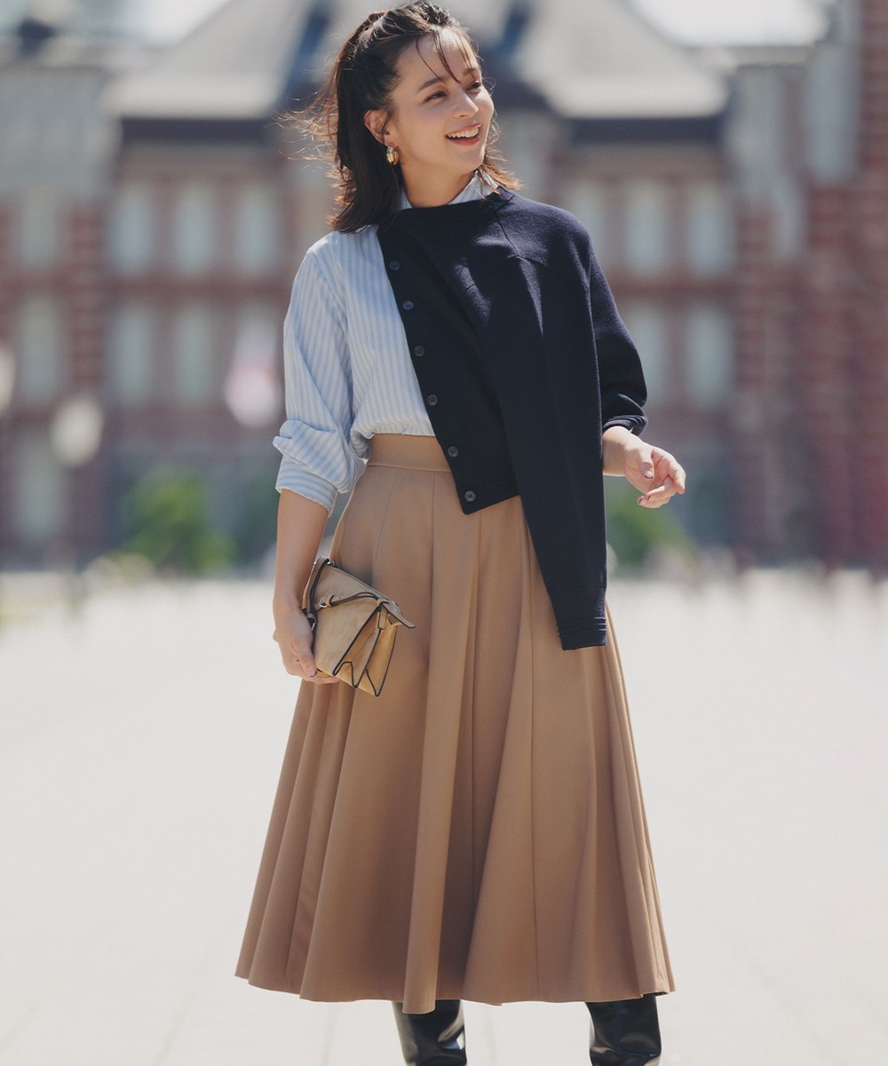 【オンワード】 組曲>スカート 【加藤ローサさん着用】ハンサムツイルフレア スカート ベージュ 2 レディース 【オンワード】 組曲>スカート 【加藤ローサさん着用】ハンサムツイルフレア スカート ベージュ 2 レディース