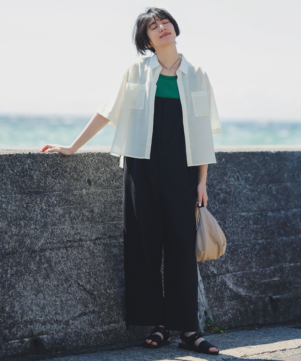 【オンワード】 ANY L>オールインワン・サロペット 【洗濯機可/接触冷感/UVケア】イージーケアライトストレッチサロペット ブラック 4 レディース 【オンワード】 ANY L>オールインワン・サロペット 【洗濯機可/接触冷感/UVケア】イージーケアライトストレッチサロペット ブラック 4 レディース