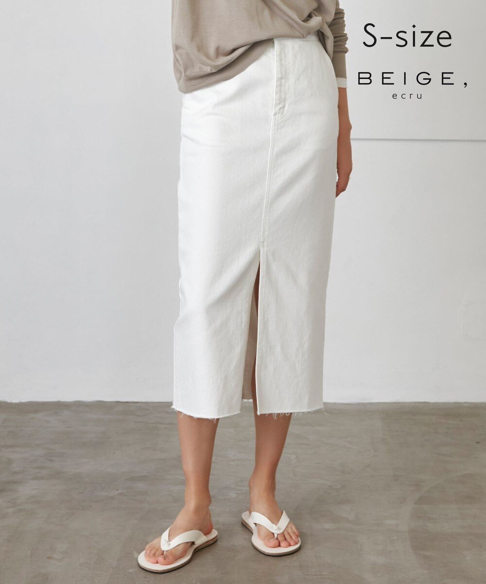 【オンワード】 BEIGE,>スカート 【S-size】PONS / デニムスカート White 32 レディース 【送料無料】