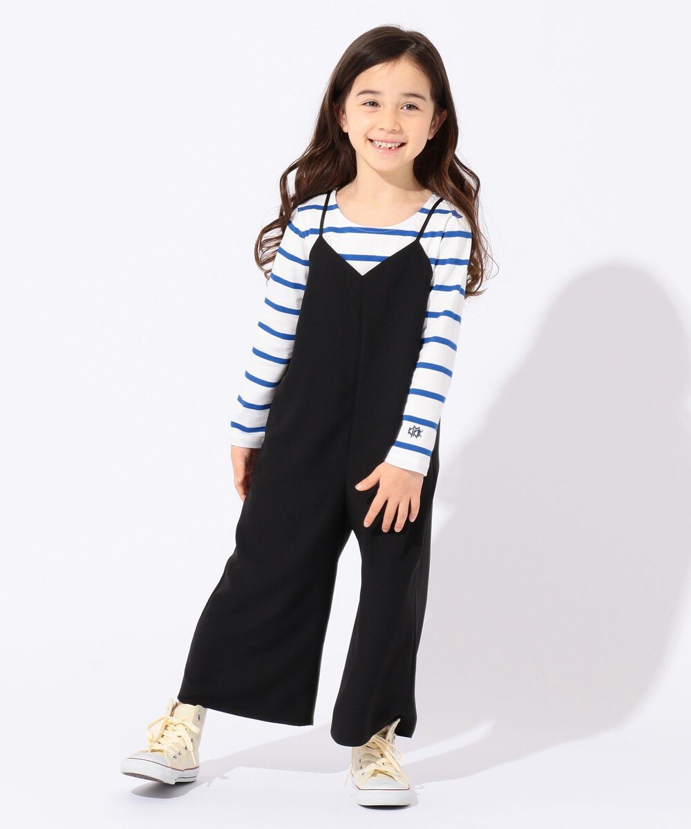 オンワード 組曲 Kids ワンピース Kmkk 110 130cm バックサテンジョーゼット キャミソール サロペット ブラック 1 キッズ 送料無料 雑記帳