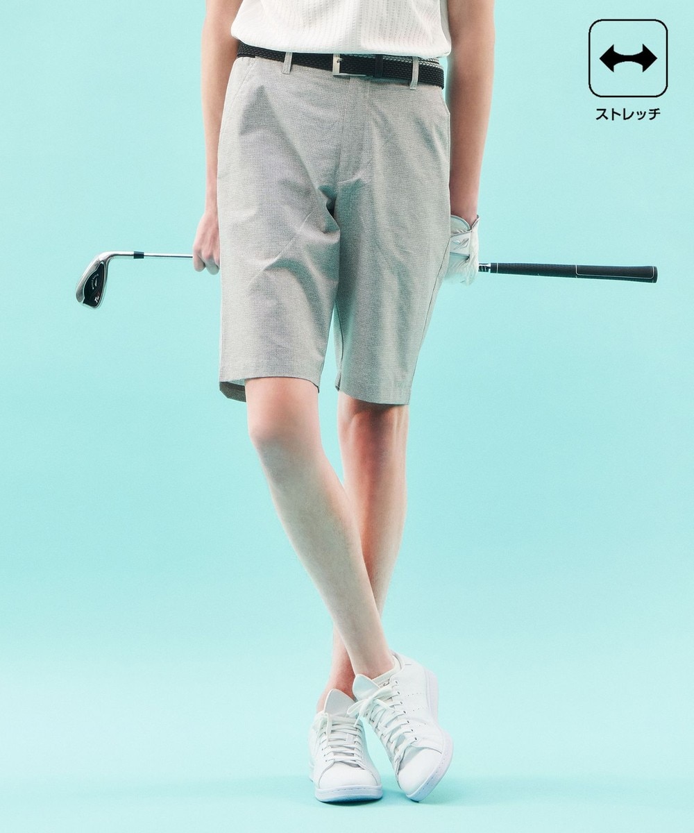 【オンワード】 23区GOLF>パンツ 【MEN】【ストレッチ】クールドット柄ハーフパンツ ライトグレー LL メンズ