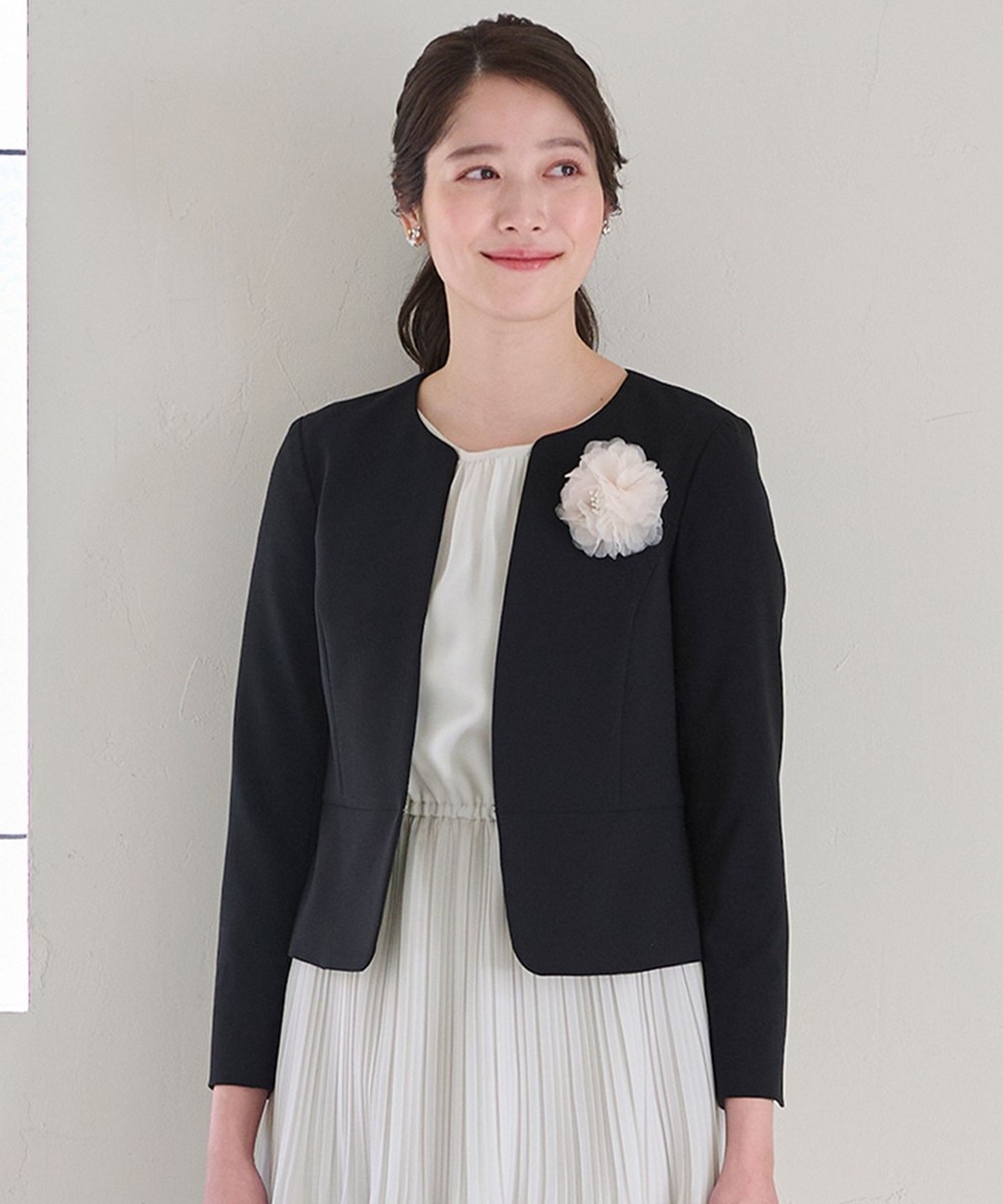 【オンワード】 ANY SIS>ジャケット/アウター 【セットアップ対応】セレモニーダブルクロス ノーカラー ジャケット ブラック 3 レディース 【オンワード】 ANY SIS>ジャケット/アウター 【セットアップ対応】セレモニーダブルクロス ノーカラー ジャケット ブラック 3 レディース