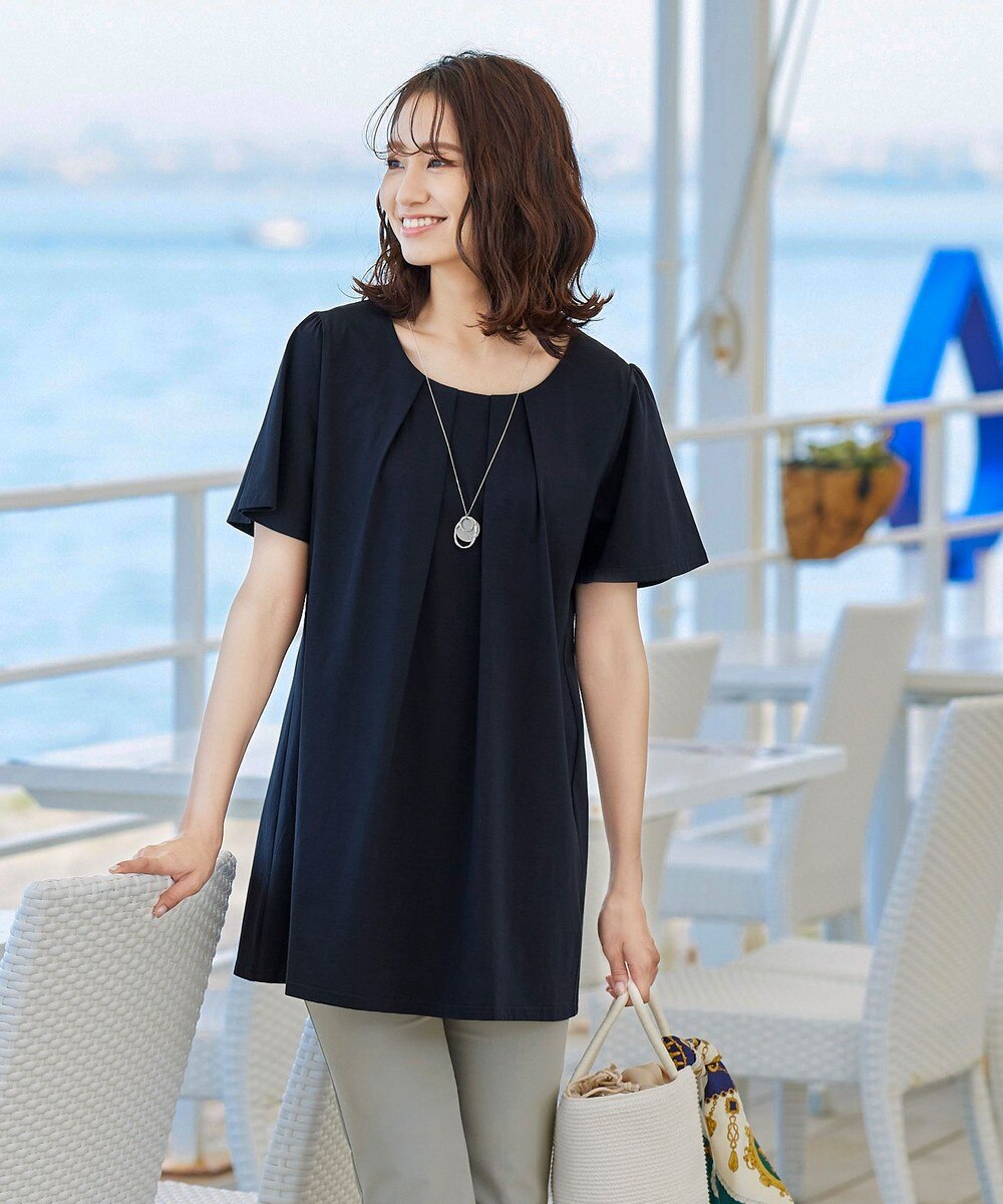 【洗える】体型カバーも叶うシルケットカットソーフレアチュニック